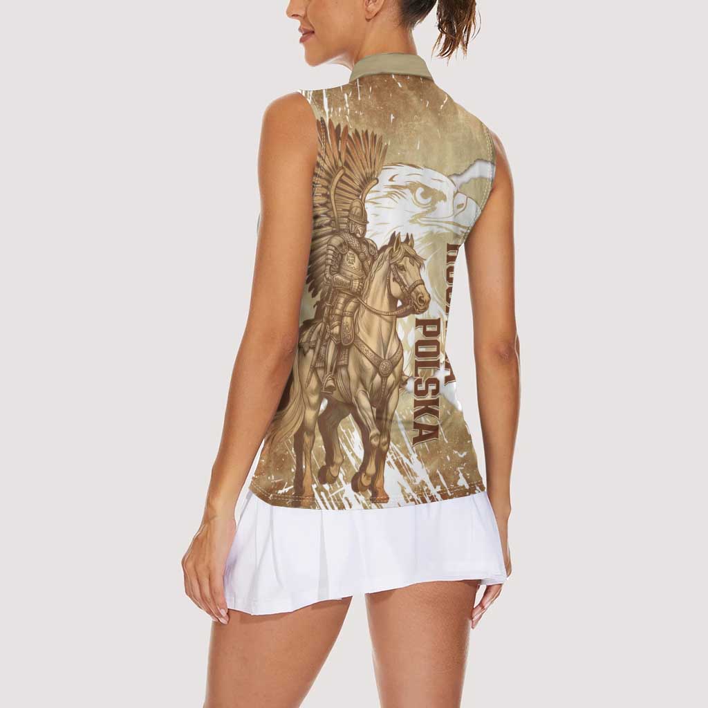 Winged Hussars Poland Women Sleeveless Polo Shirt Amor Patriae Nostra Lex Polska Eagle