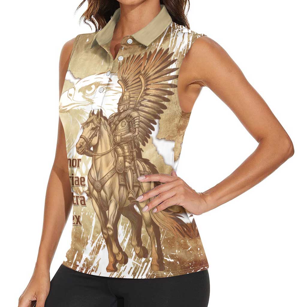 Winged Hussars Poland Women Sleeveless Polo Shirt Amor Patriae Nostra Lex Polska Eagle