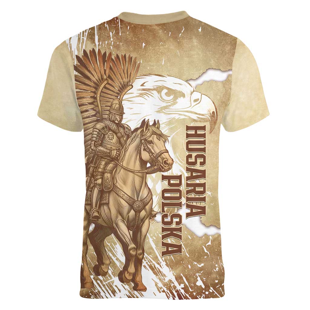 Winged Hussars Poland Women V-Neck T-Shirt Amor Patriae Nostra Lex Polska Eagle