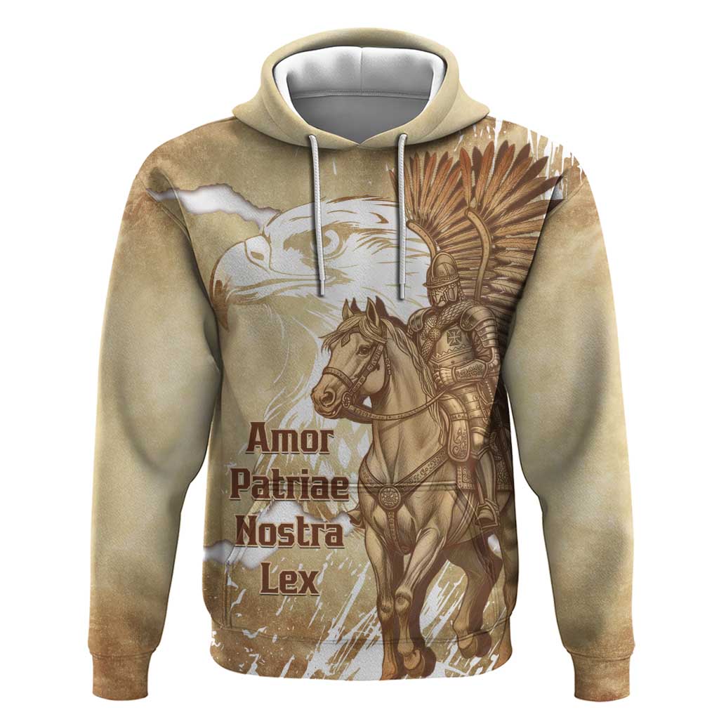 Winged Hussars Poland Zip Hoodie Amor Patriae Nostra Lex Polska Eagle