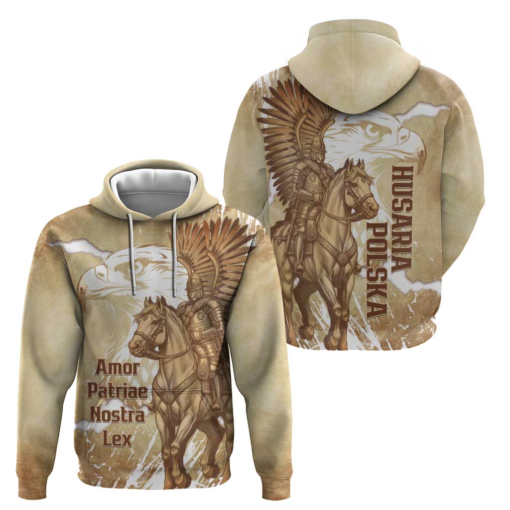 Winged Hussars Poland Zip Hoodie Amor Patriae Nostra Lex Polska Eagle