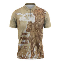 Winged Hussars Poland Zipper Polo Shirt Amor Patriae Nostra Lex Polska Eagle