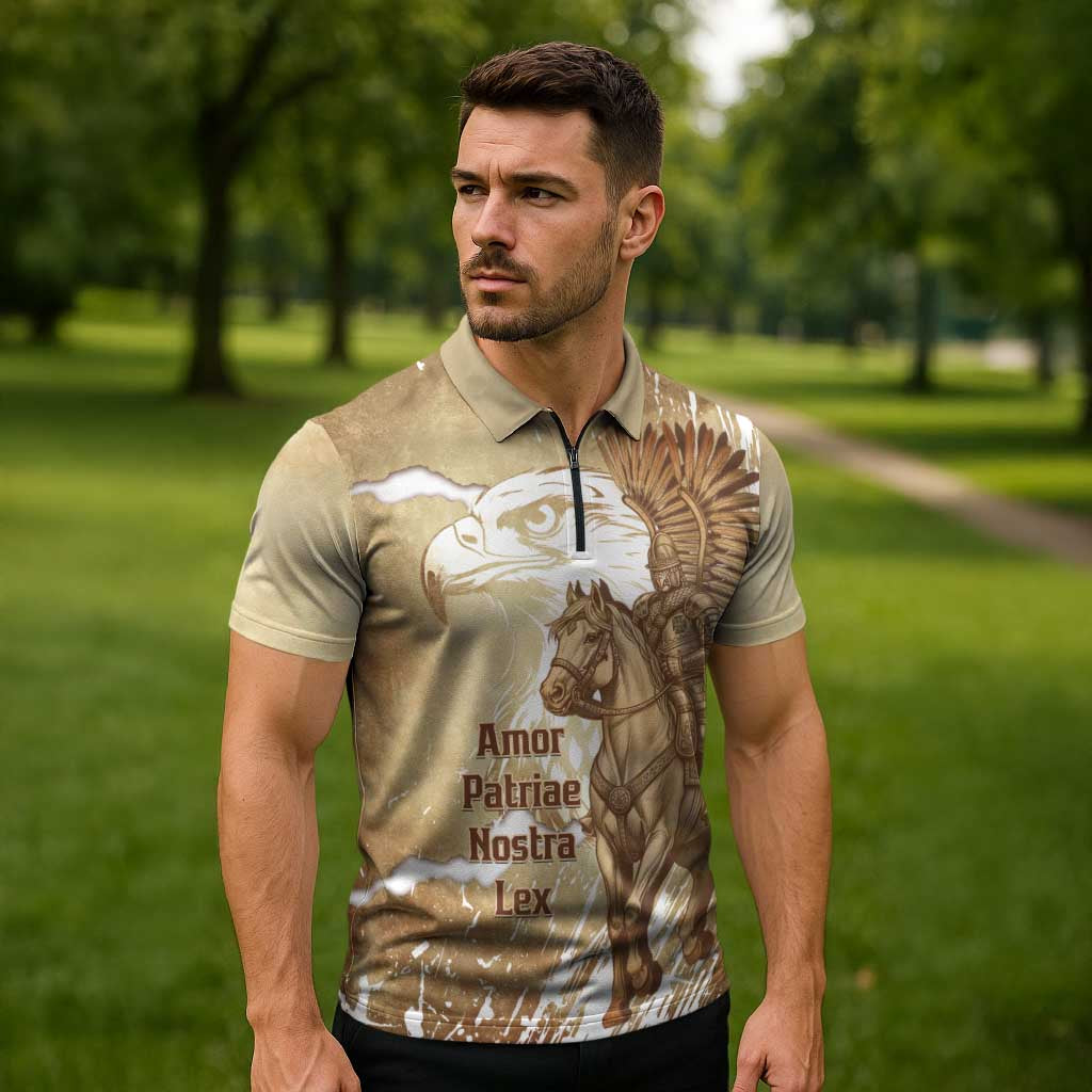 Winged Hussars Poland Zipper Polo Shirt Amor Patriae Nostra Lex Polska Eagle