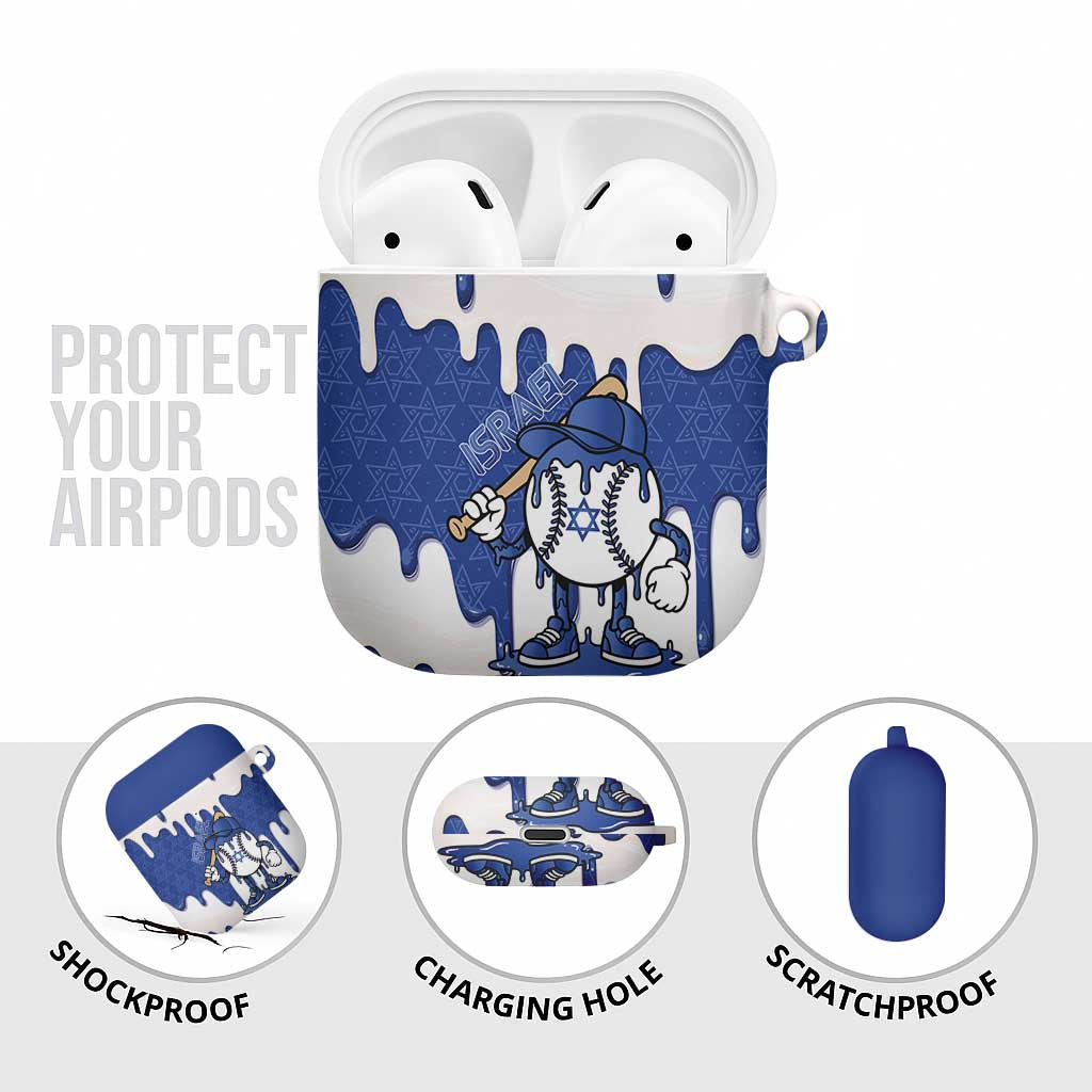 Israel 2026 Baseball AirPods Case Star of David Pattern Drip Style