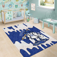 Israel 2026 Baseball Area Rug Star of David Pattern Drip Style