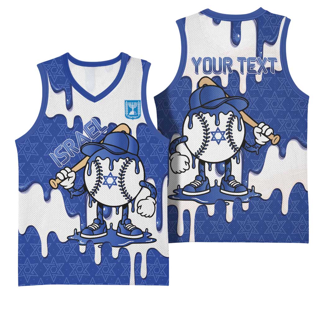 Israel 2026 Baseball Personalised Basketball Jersey Star of David Pattern Drip Style