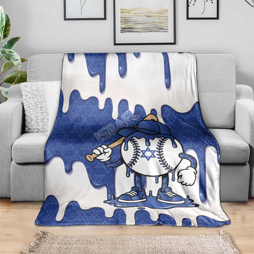 Israel 2026 Baseball Blanket Star of David Pattern Drip Style