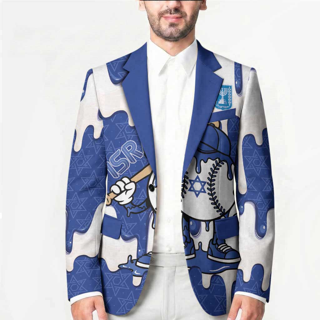 Israel 2026 Baseball Personalised Blazer Star of David Pattern Drip Style