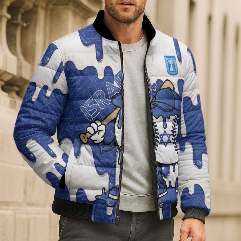 Israel 2026 Baseball Personalised Bomber Puffer Jacket Star of David Pattern Drip Style