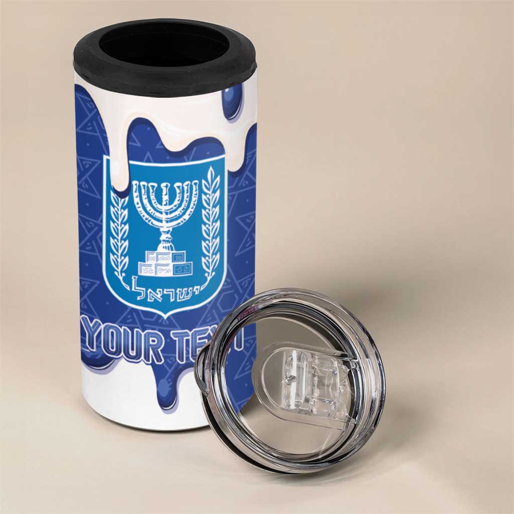 Israel 2026 Baseball Personalised 4 in 1 Can Cooler Tumbler Star of David Pattern Drip Style
