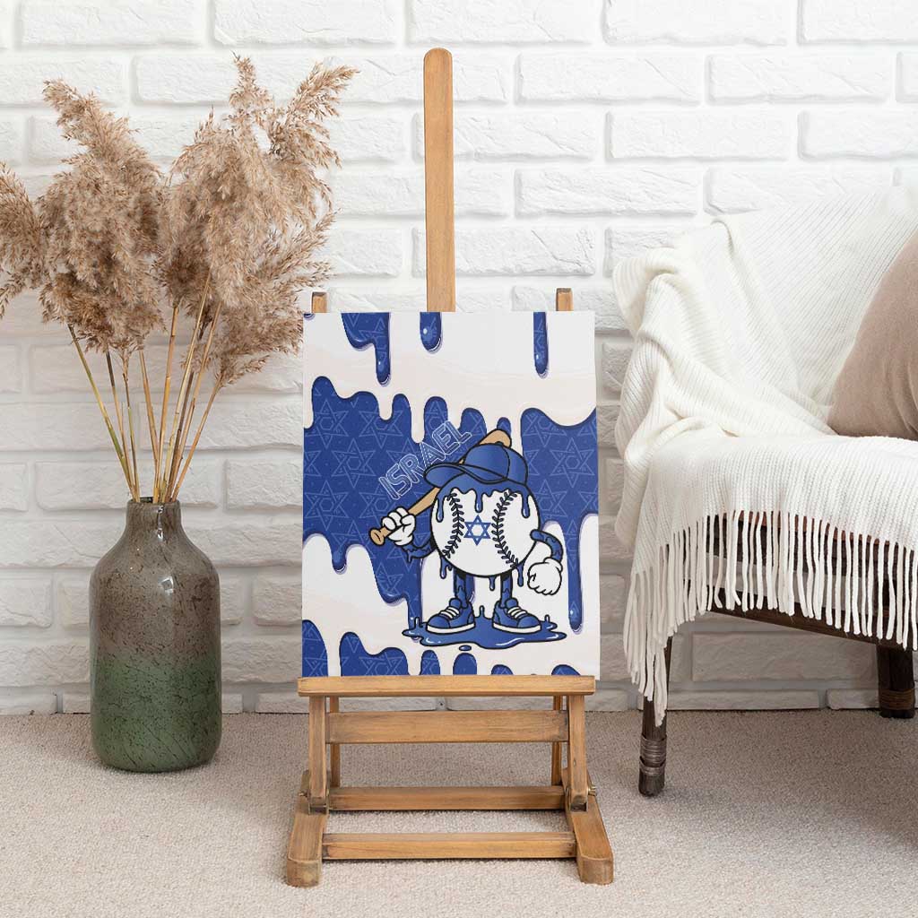 Israel 2026 Baseball Canvas Wall Art Star of David Pattern Drip Style
