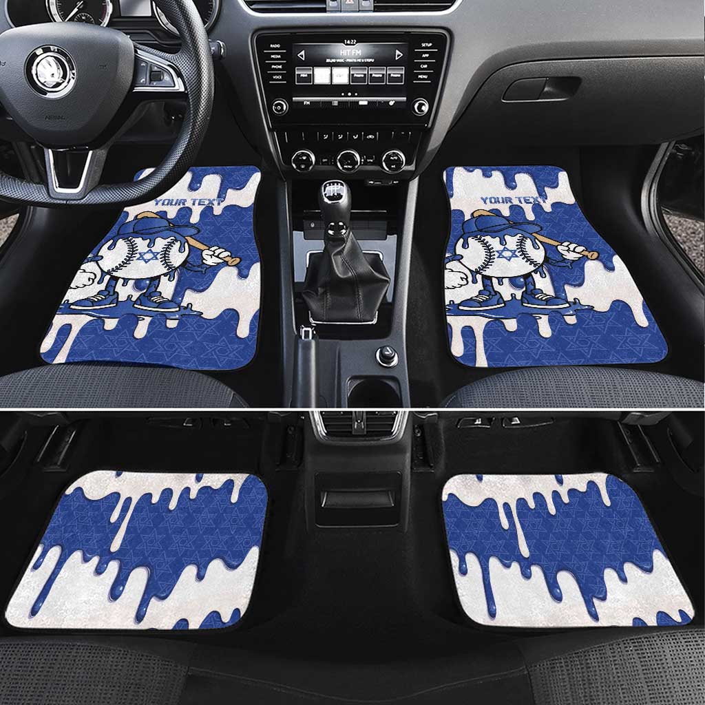 Israel 2026 Baseball Personalised Car Mats Star of David Pattern Drip Style