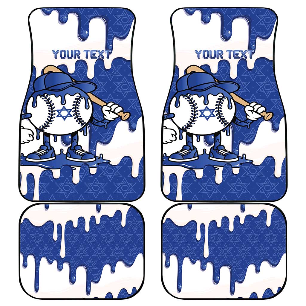 Israel 2026 Baseball Personalised Car Mats Star of David Pattern Drip Style