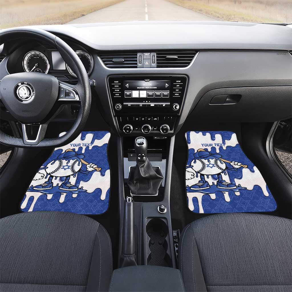 Israel 2026 Baseball Personalised Car Mats Star of David Pattern Drip Style