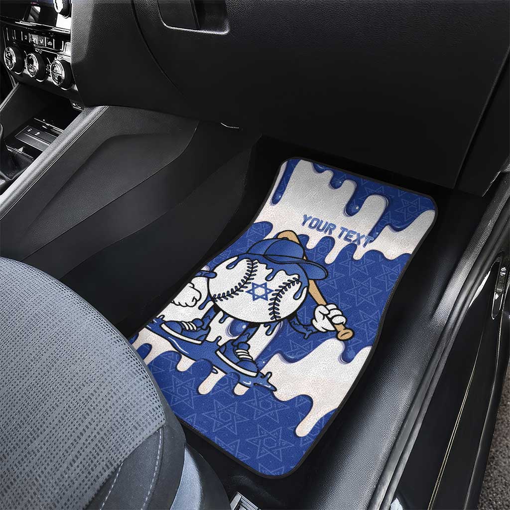 Israel 2026 Baseball Personalised Car Mats Star of David Pattern Drip Style