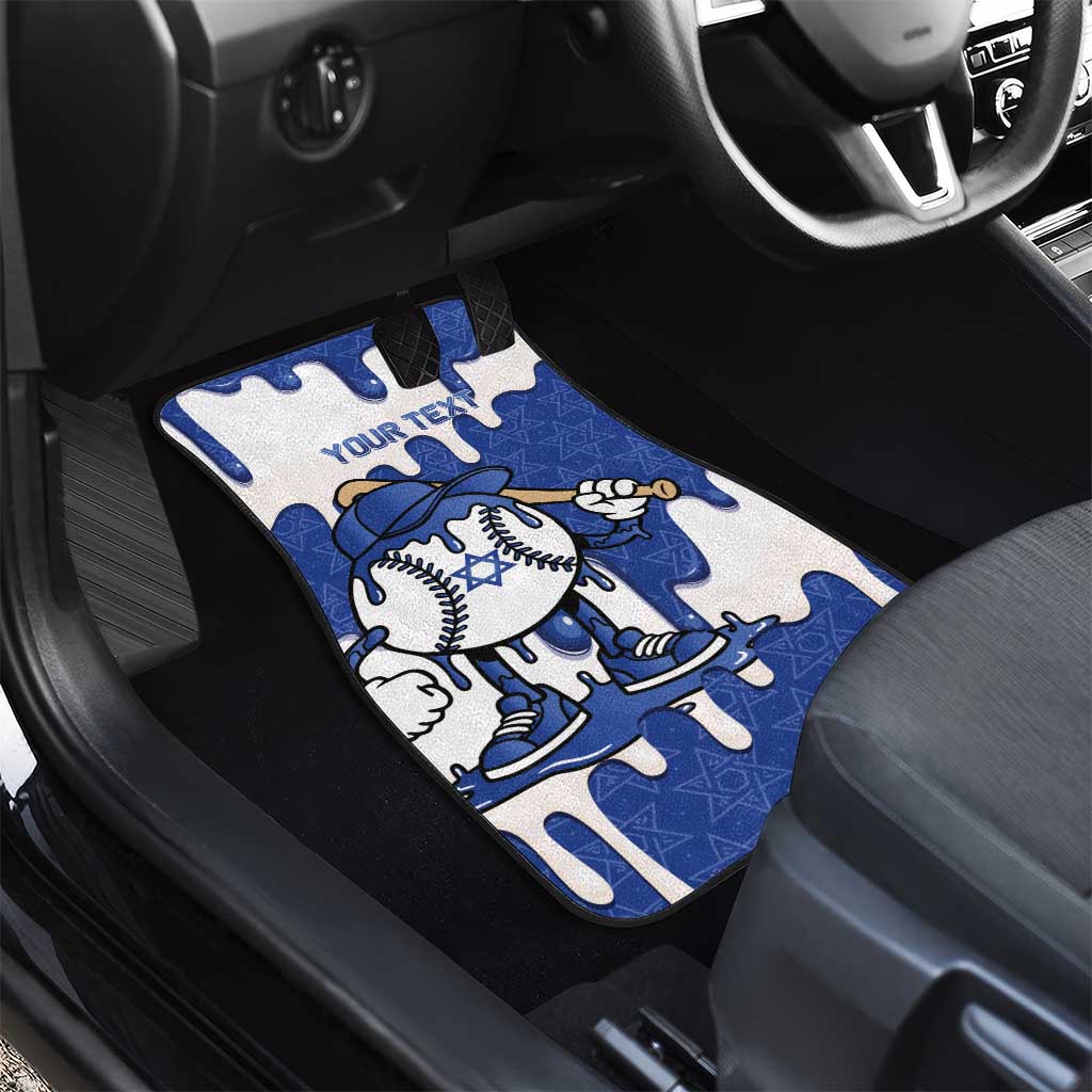 Israel 2026 Baseball Personalised Car Mats Star of David Pattern Drip Style