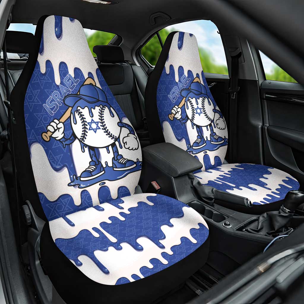 Israel 2026 Baseball Car Seat Cover Star of David Pattern Drip Style