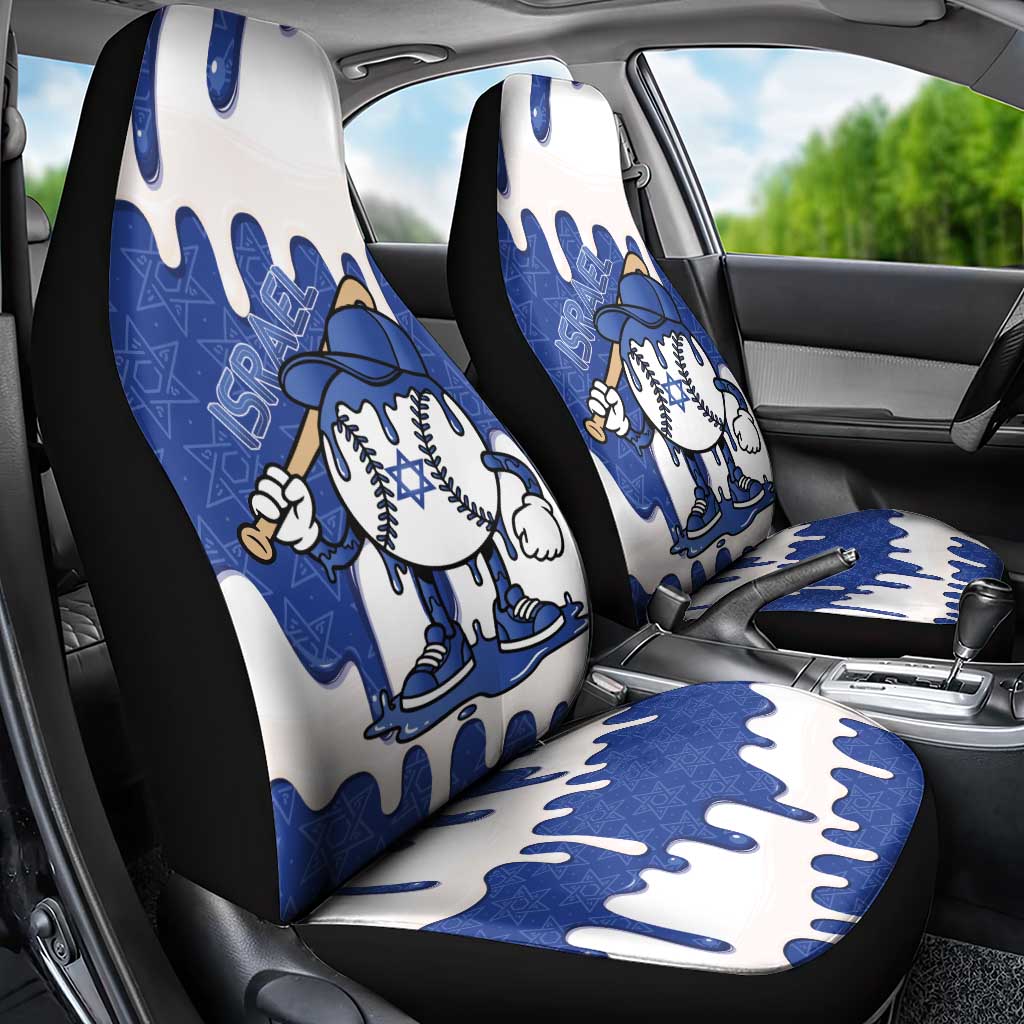 Israel 2026 Baseball Car Seat Cover Star of David Pattern Drip Style