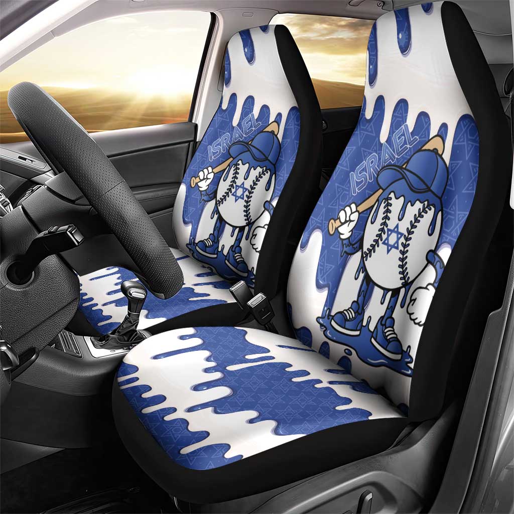 Israel 2026 Baseball Car Seat Cover Star of David Pattern Drip Style