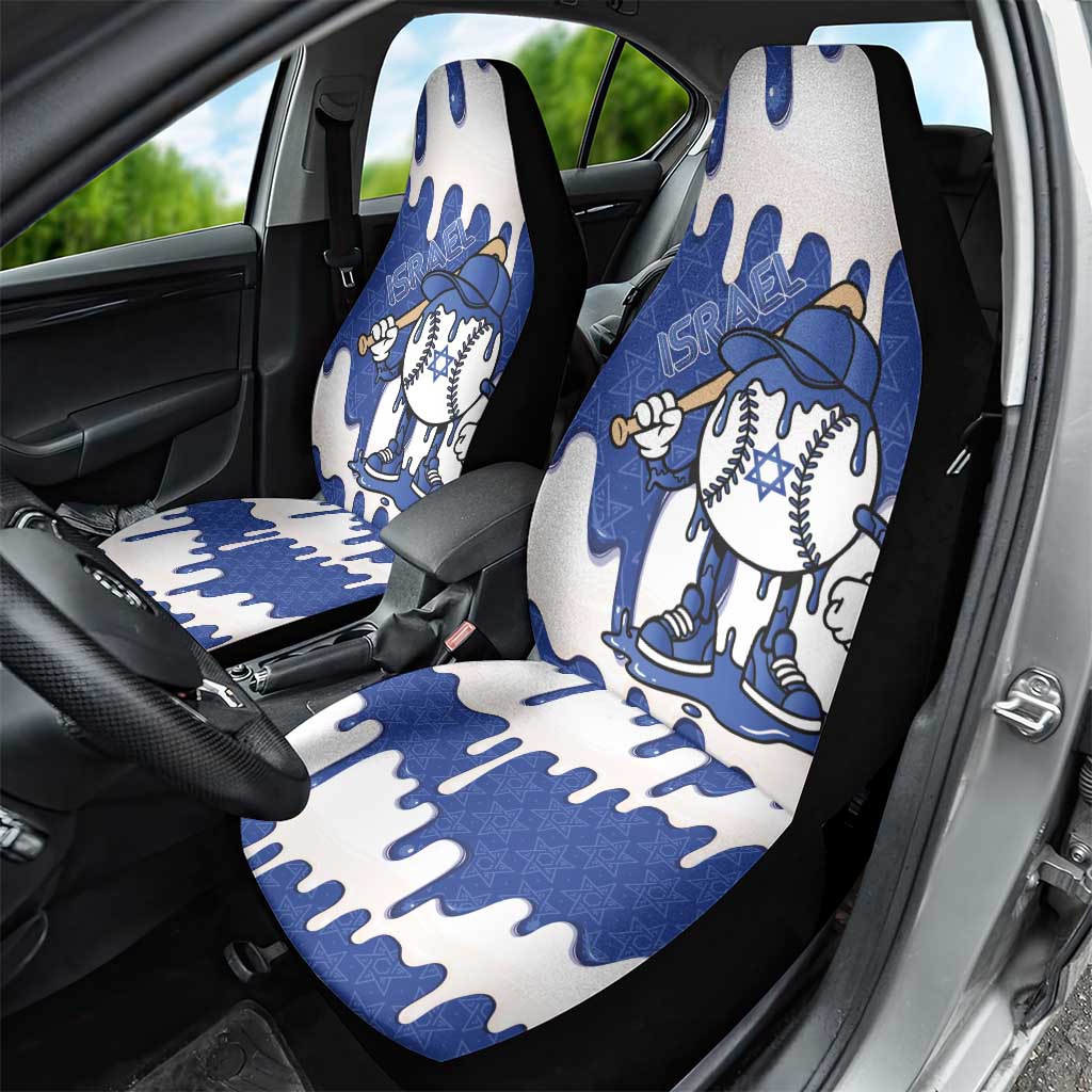 Israel 2026 Baseball Car Seat Cover Star of David Pattern Drip Style