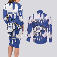 Israel 2026 Baseball Personalised Couples Matching Long Sleeve Bodycon Dress and Long Sleeve Button Shirt Star of David Pattern Drip Style