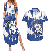 Israel 2026 Baseball Personalised Couples Matching Summer Maxi Dress and Hawaiian Shirt Star of David Pattern Drip Style