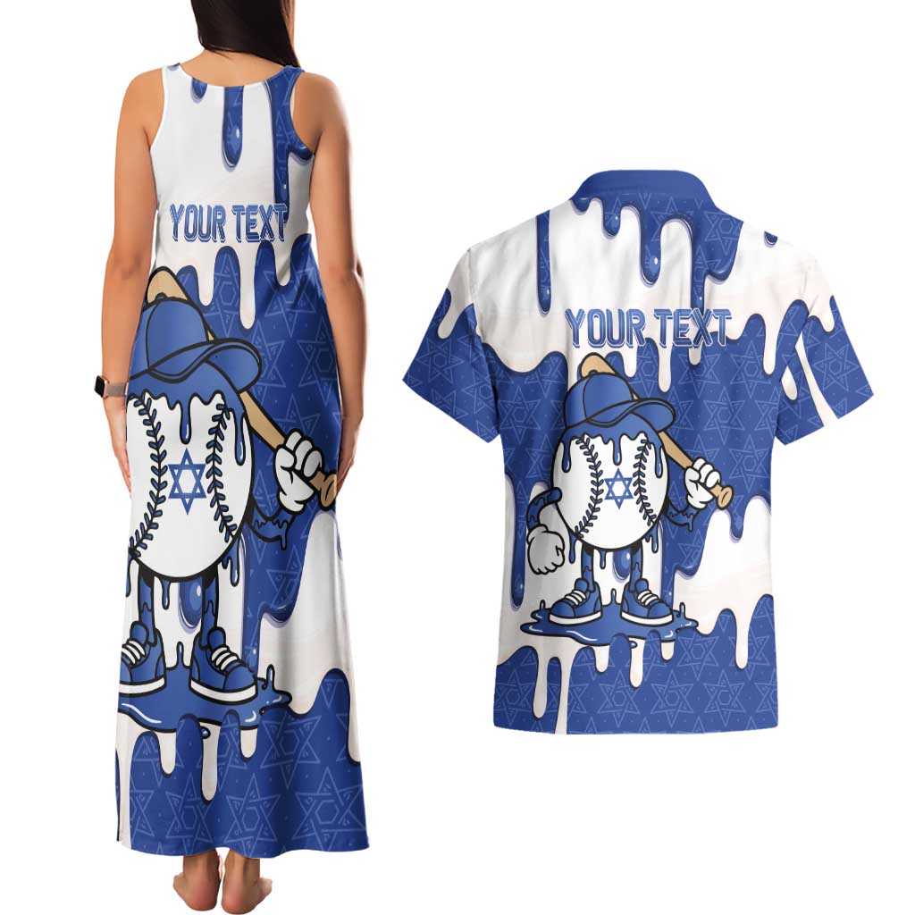 Israel 2026 Baseball Personalised Couples Matching Tank Maxi Dress and Hawaiian Shirt Star of David Pattern Drip Style