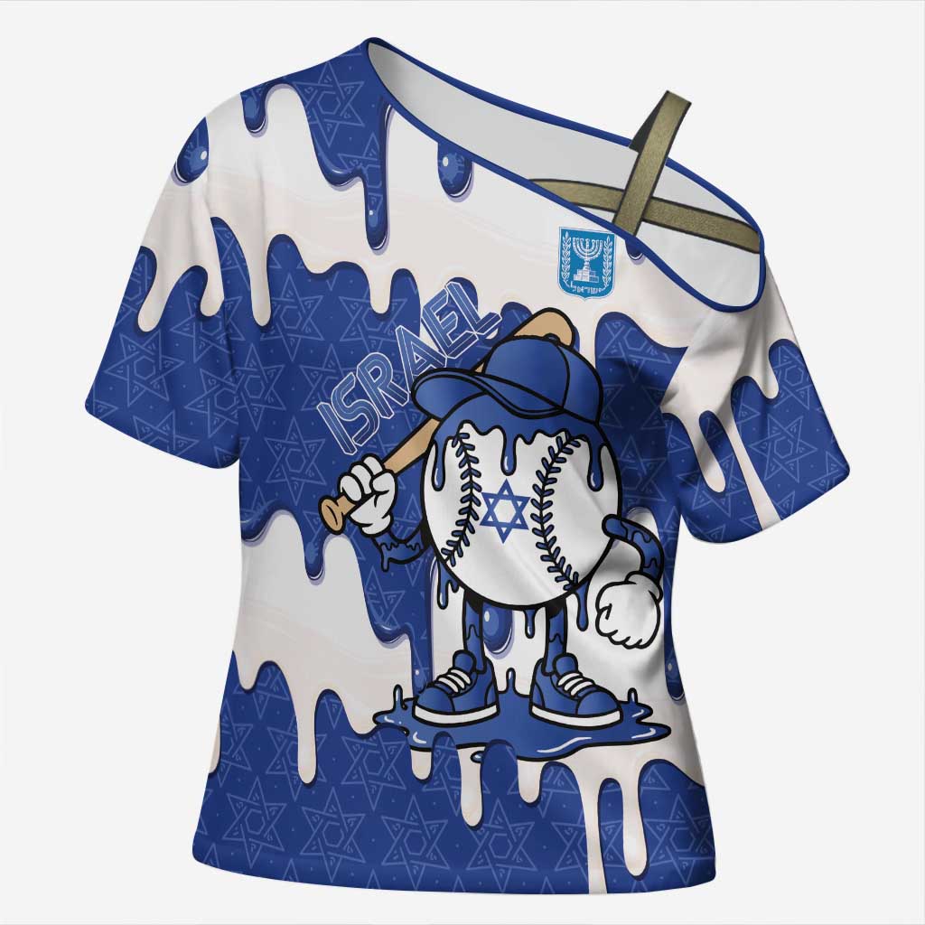 Israel 2026 Baseball Personalised Cross Shoulder Shirt Star of David Pattern Drip Style