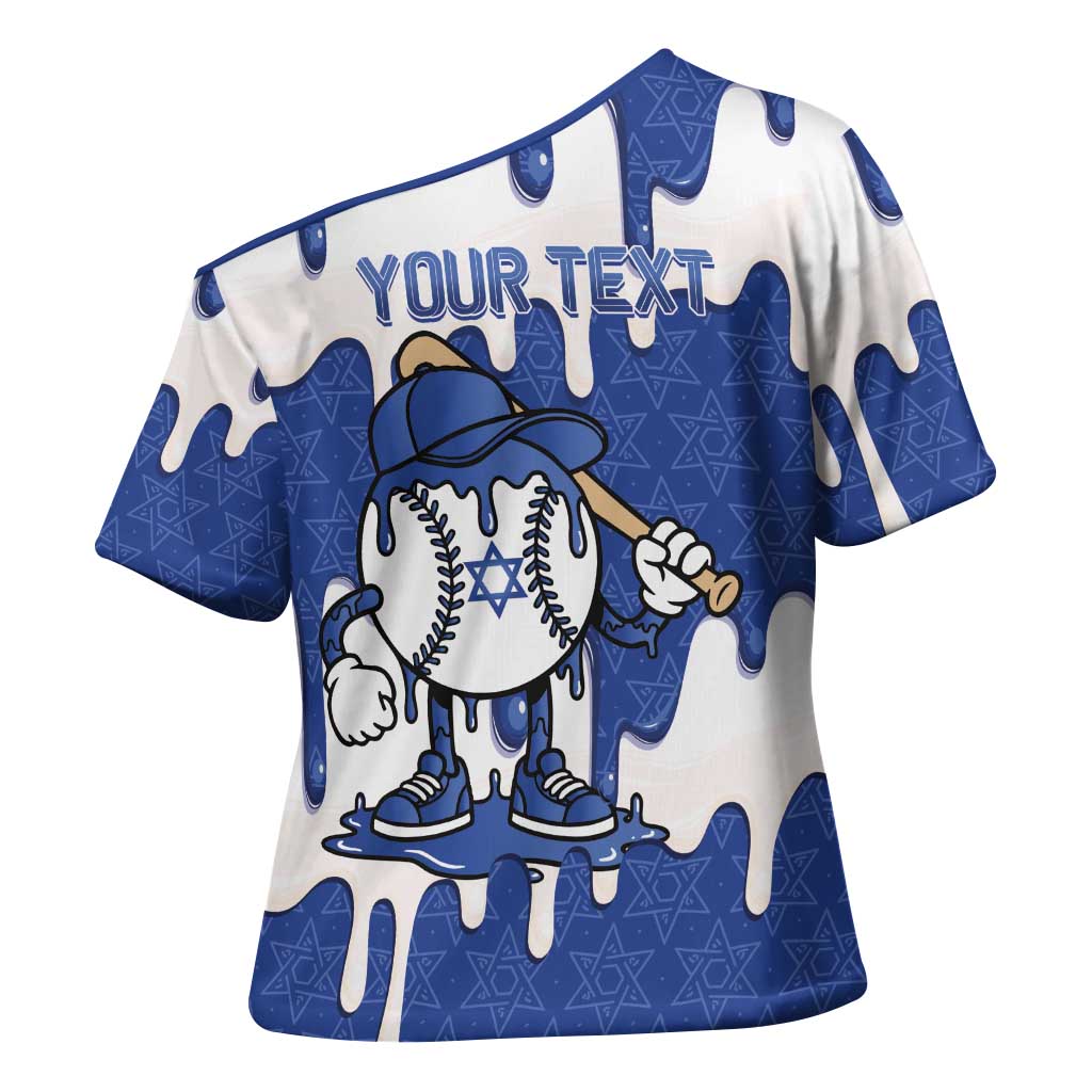 Israel 2026 Baseball Personalised Cross Shoulder Shirt Star of David Pattern Drip Style