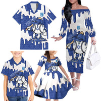 Israel 2026 Baseball Personalised Family Matching Off The Shoulder Long Sleeve Dress and Hawaiian Shirt Star of David Pattern Drip Style