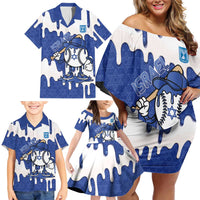 Israel 2026 Baseball Personalised Family Matching Off Shoulder Short Dress and Hawaiian Shirt Star of David Pattern Drip Style
