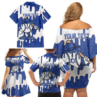 Israel 2026 Baseball Personalised Family Matching Off Shoulder Short Dress and Hawaiian Shirt Star of David Pattern Drip Style