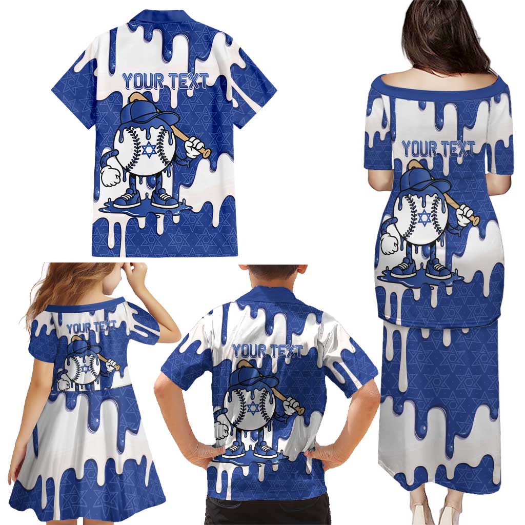 Israel 2026 Baseball Personalised Family Matching Puletasi and Hawaiian Shirt Star of David Pattern Drip Style