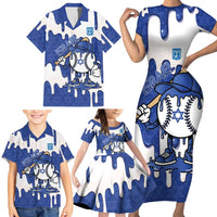 Israel 2026 Baseball Personalised Family Matching Short Sleeve Bodycon Dress and Hawaiian Shirt Star of David Pattern Drip Style