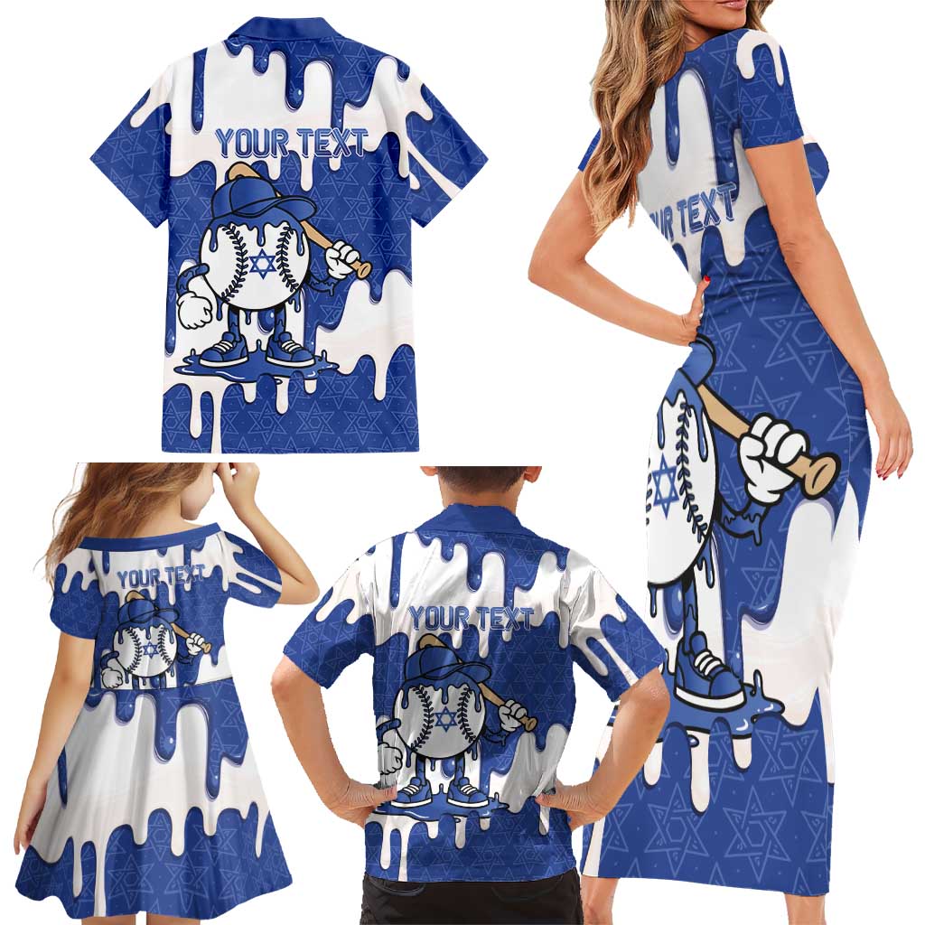 Israel 2026 Baseball Personalised Family Matching Short Sleeve Bodycon Dress and Hawaiian Shirt Star of David Pattern Drip Style