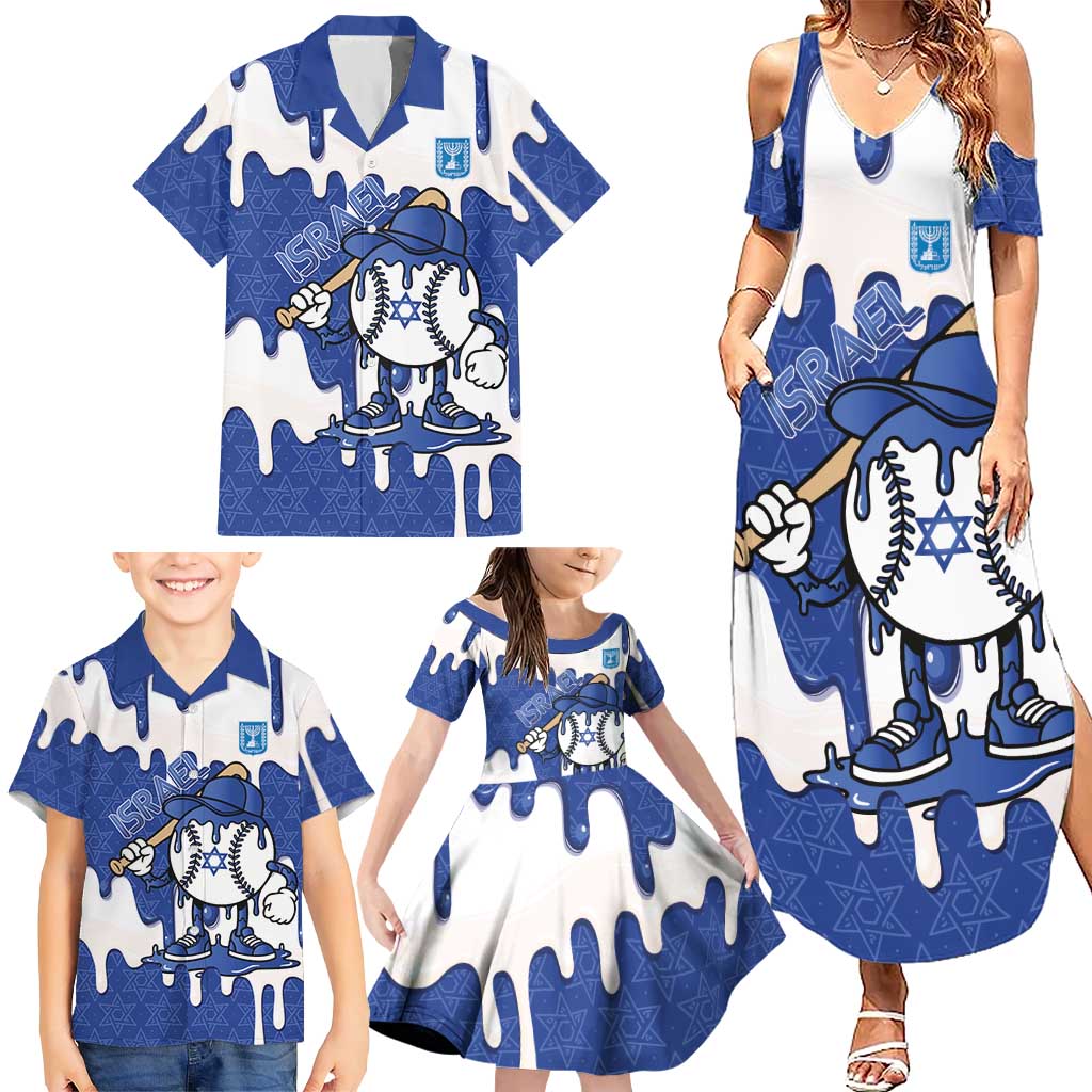 Israel 2026 Baseball Personalised Family Matching Summer Maxi Dress and Hawaiian Shirt Star of David Pattern Drip Style