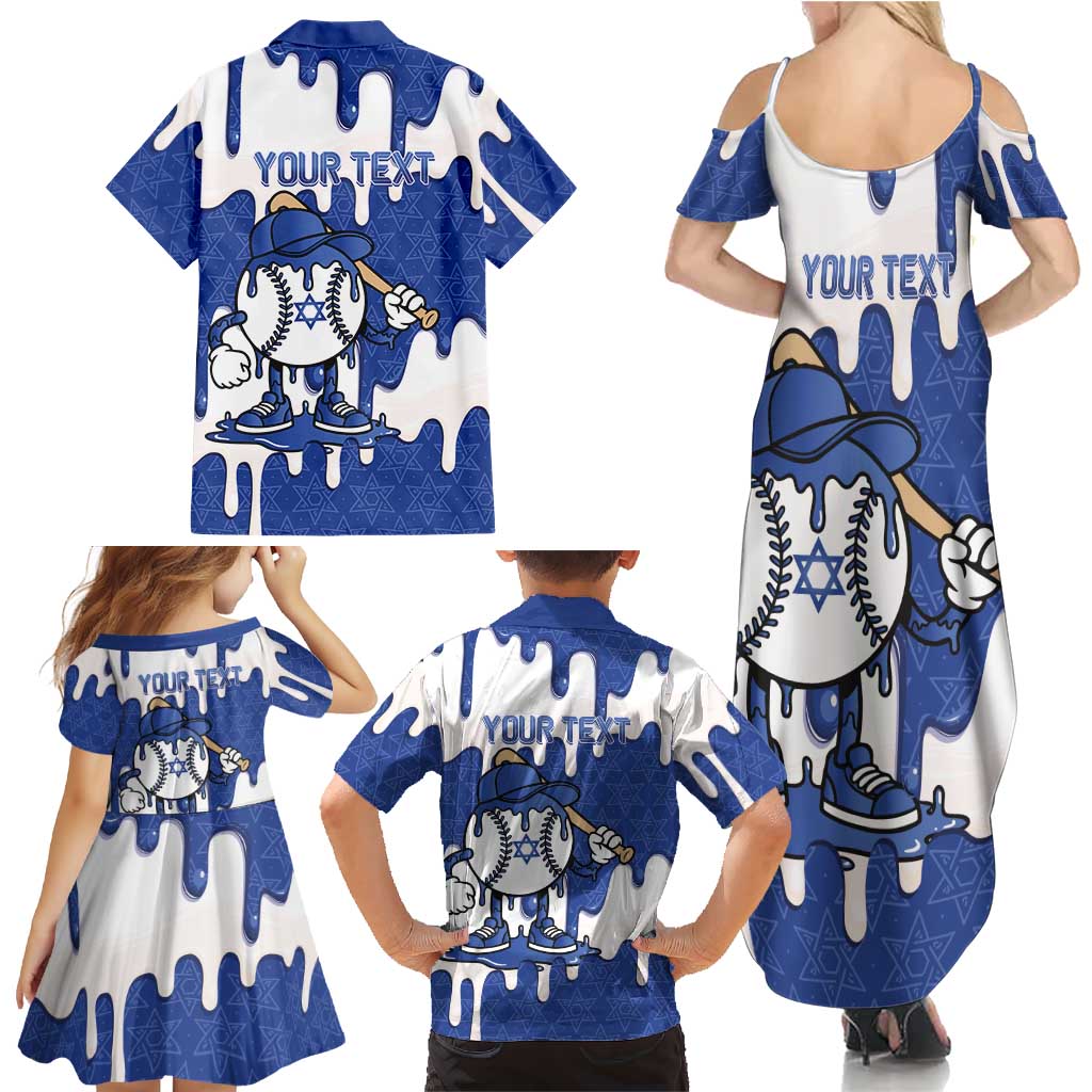 Israel 2026 Baseball Personalised Family Matching Summer Maxi Dress and Hawaiian Shirt Star of David Pattern Drip Style