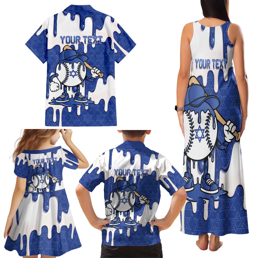 Israel 2026 Baseball Personalised Family Matching Tank Maxi Dress and Hawaiian Shirt Star of David Pattern Drip Style