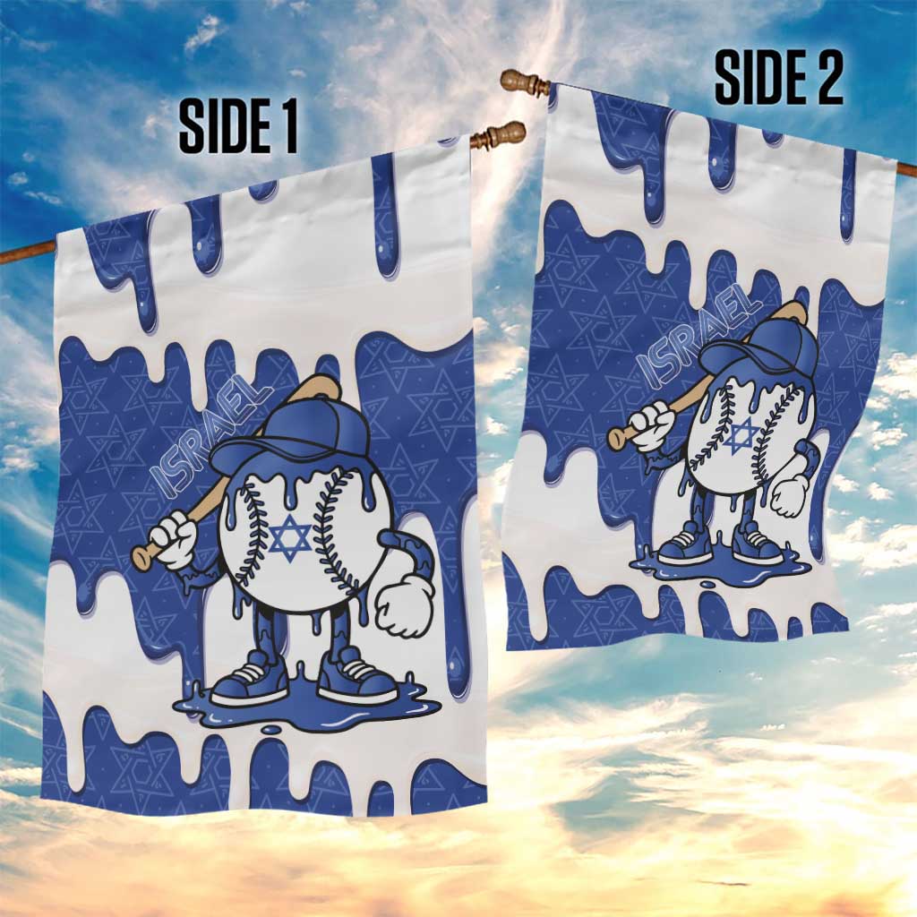 Israel 2026 Baseball Garden Flag Star of David Pattern Drip Style