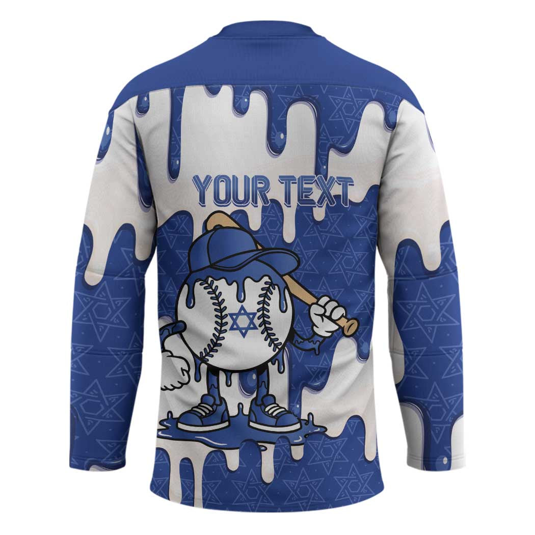 Israel 2026 Baseball Personalised Hockey Jersey Star of David Pattern Drip Style