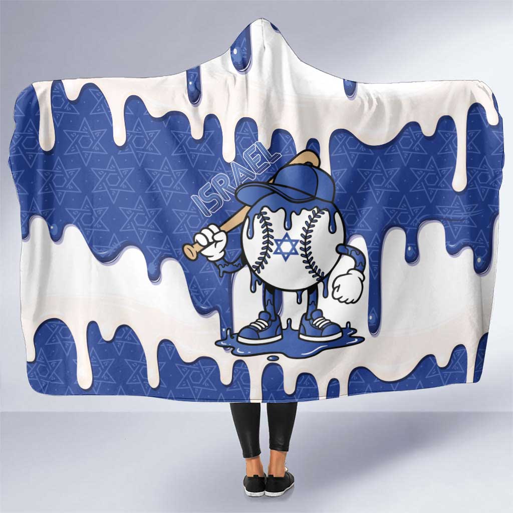 Israel 2026 Baseball Hooded Blanket Star of David Pattern Drip Style