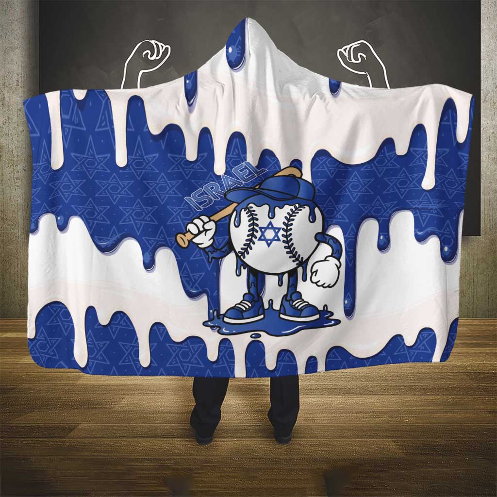 Israel 2026 Baseball Hooded Blanket Star of David Pattern Drip Style
