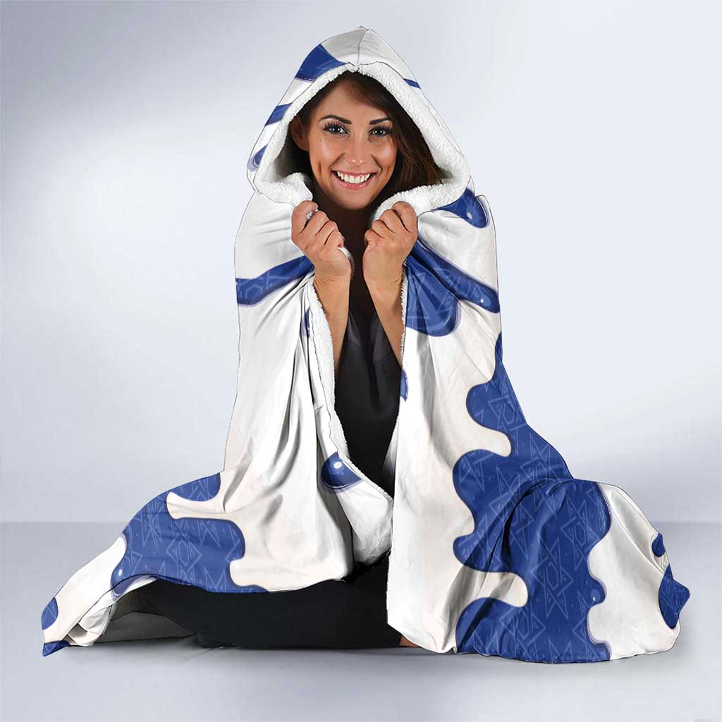 Israel 2026 Baseball Hooded Blanket Star of David Pattern Drip Style