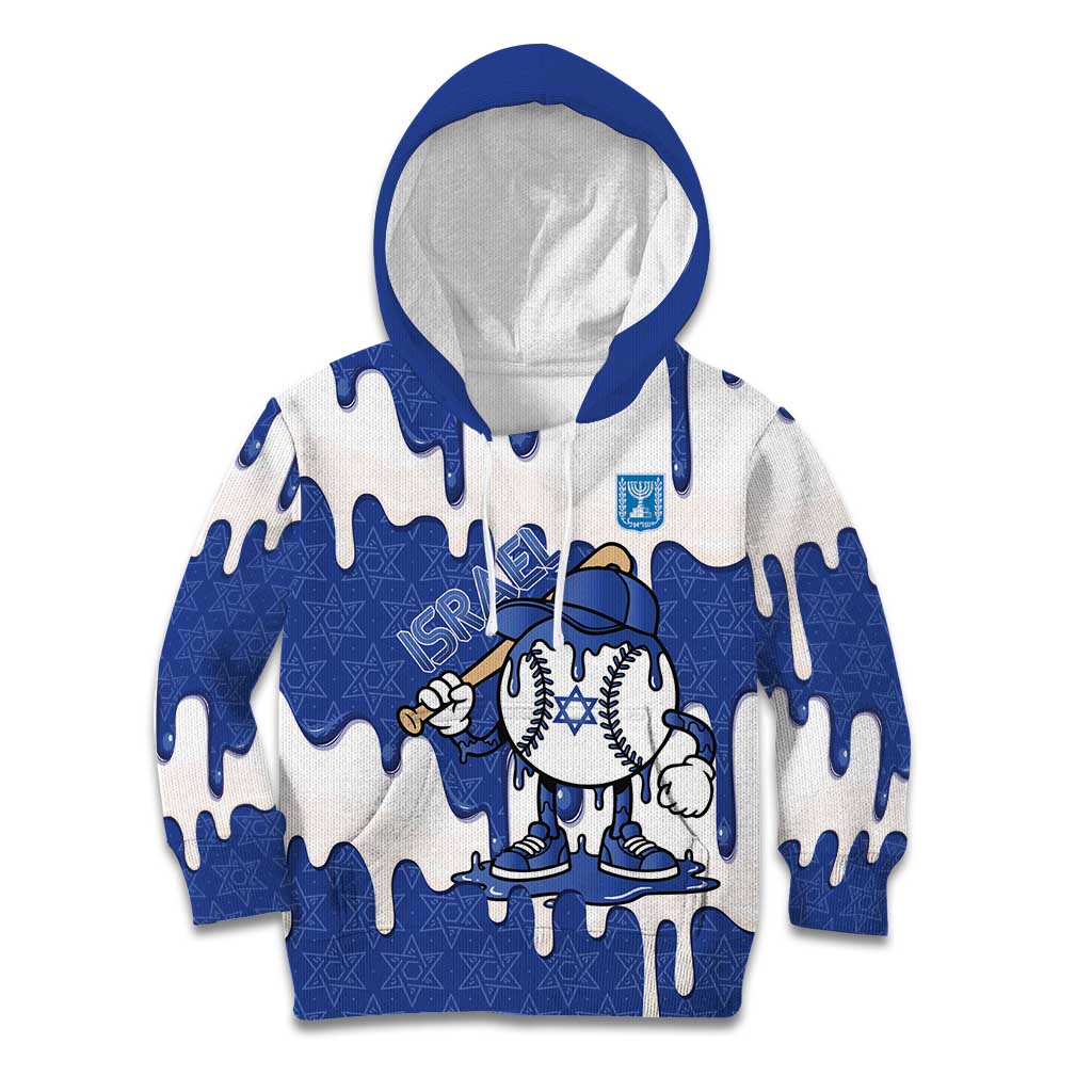 Israel 2026 Baseball Personalised Kid Hoodie Star of David Pattern Drip Style