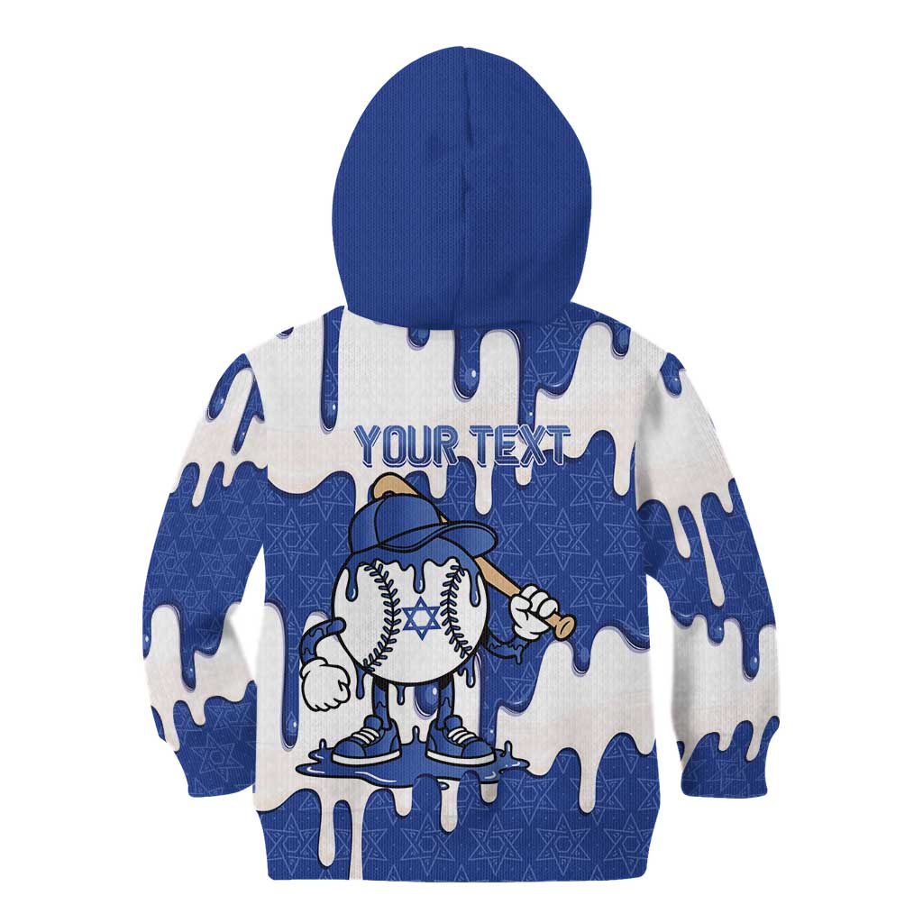 Israel 2026 Baseball Personalised Kid Hoodie Star of David Pattern Drip Style