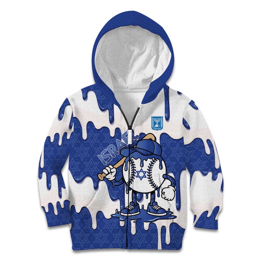 Israel 2026 Baseball Personalised Kid Hoodie Star of David Pattern Drip Style