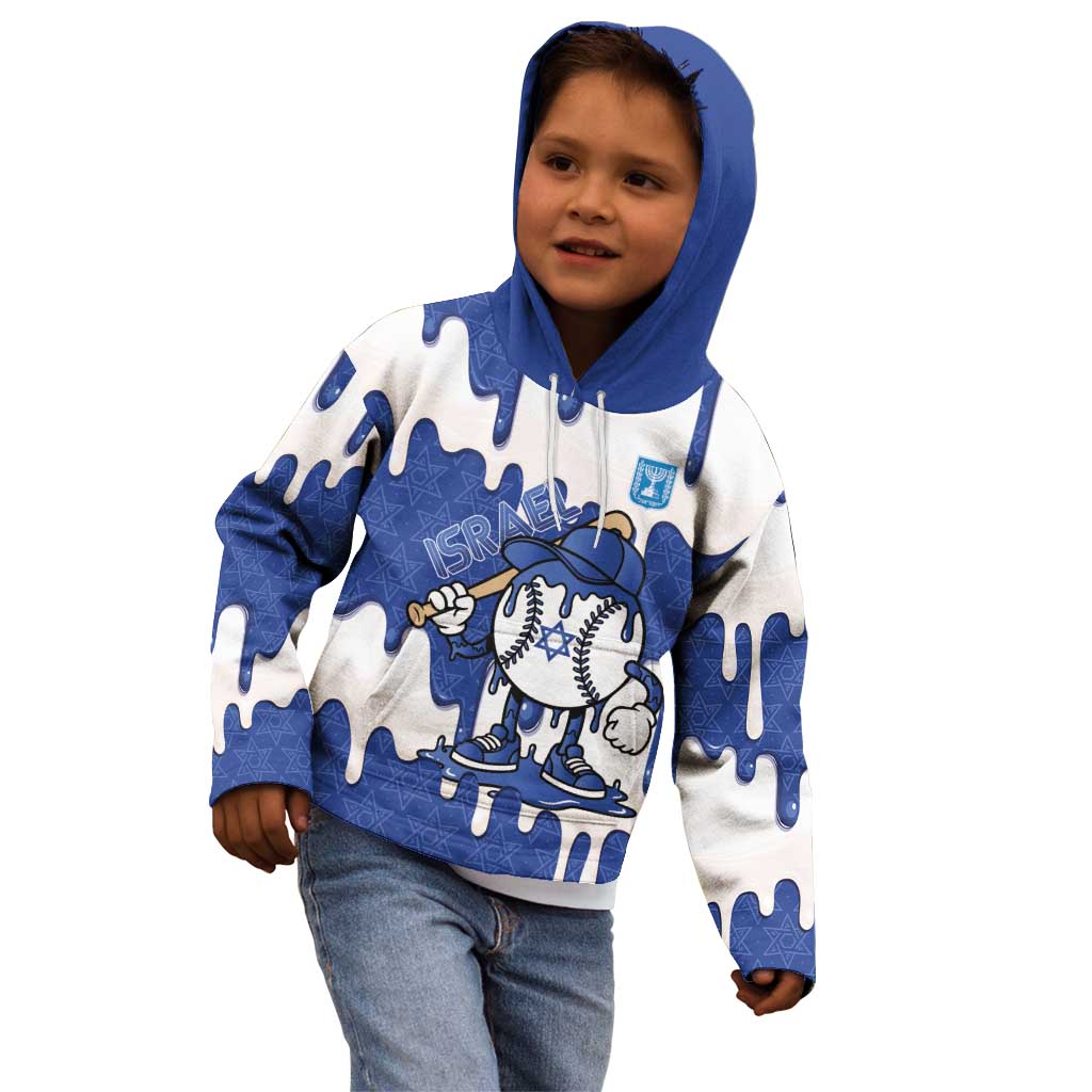 Israel 2026 Baseball Personalised Kid Hoodie Star of David Pattern Drip Style