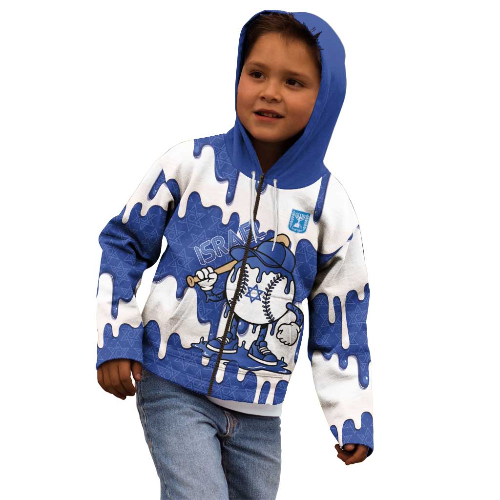 Israel 2026 Baseball Personalised Kid Hoodie Star of David Pattern Drip Style