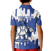 Israel 2026 Baseball Personalised Kid Polo Shirt Star of David Pattern Drip Style