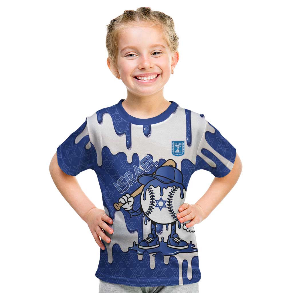 Israel 2026 Baseball Personalised Kid T Shirt Star of David Pattern Drip Style